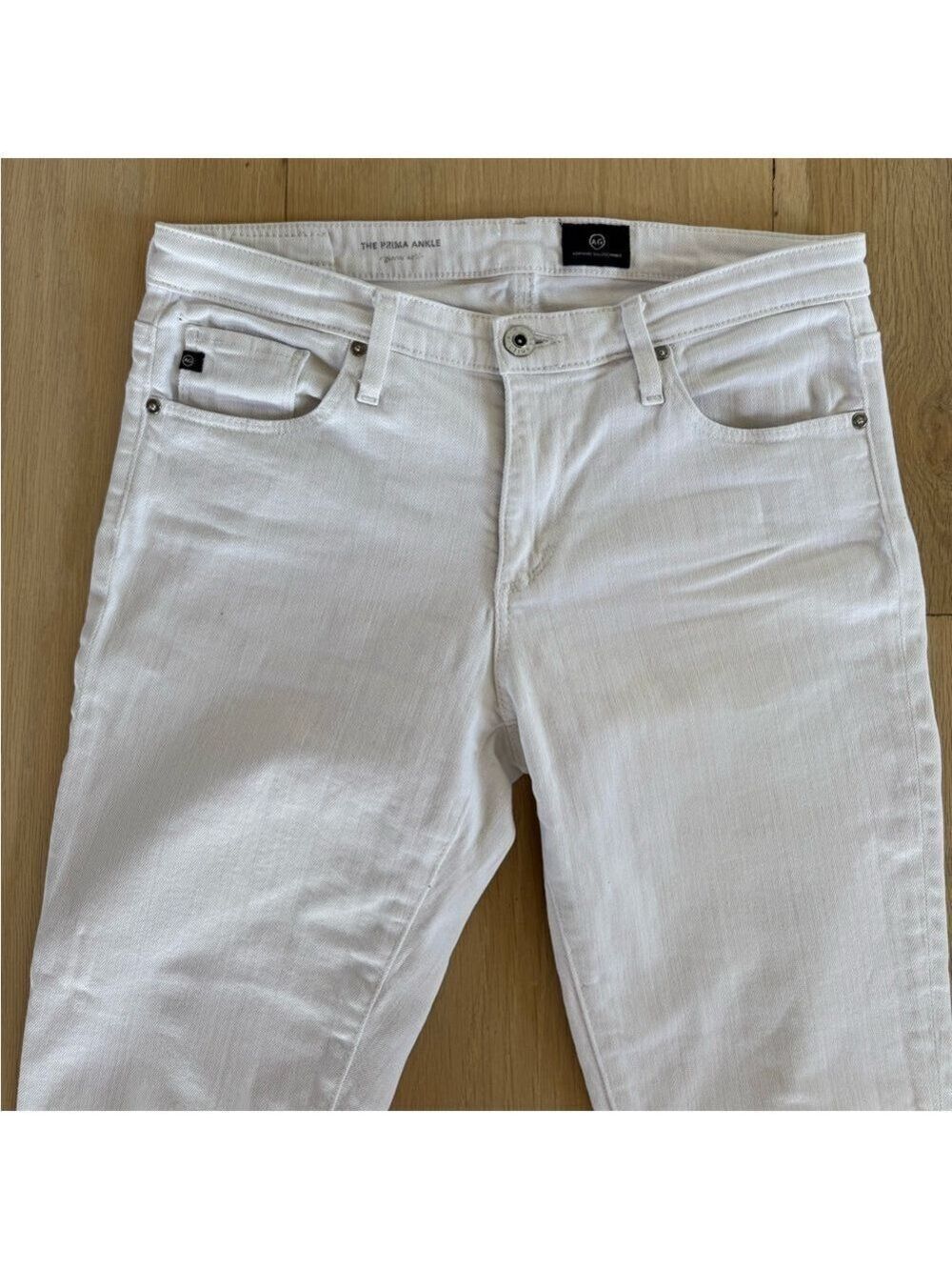 Ag Adriano Goldschmied The Prima Ankle Cigarette Ankle Jeans White Size 27R - Picture 8 of 13
